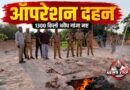 ऑपरेशन दहन के तहत प्रयागराज पुलिस द्वारा 1300 किलो अवैध गांजा ईंट-भट्ठे में जलाकर नष्ट करते हुए अधिकारी और पुलिसकर्मी।